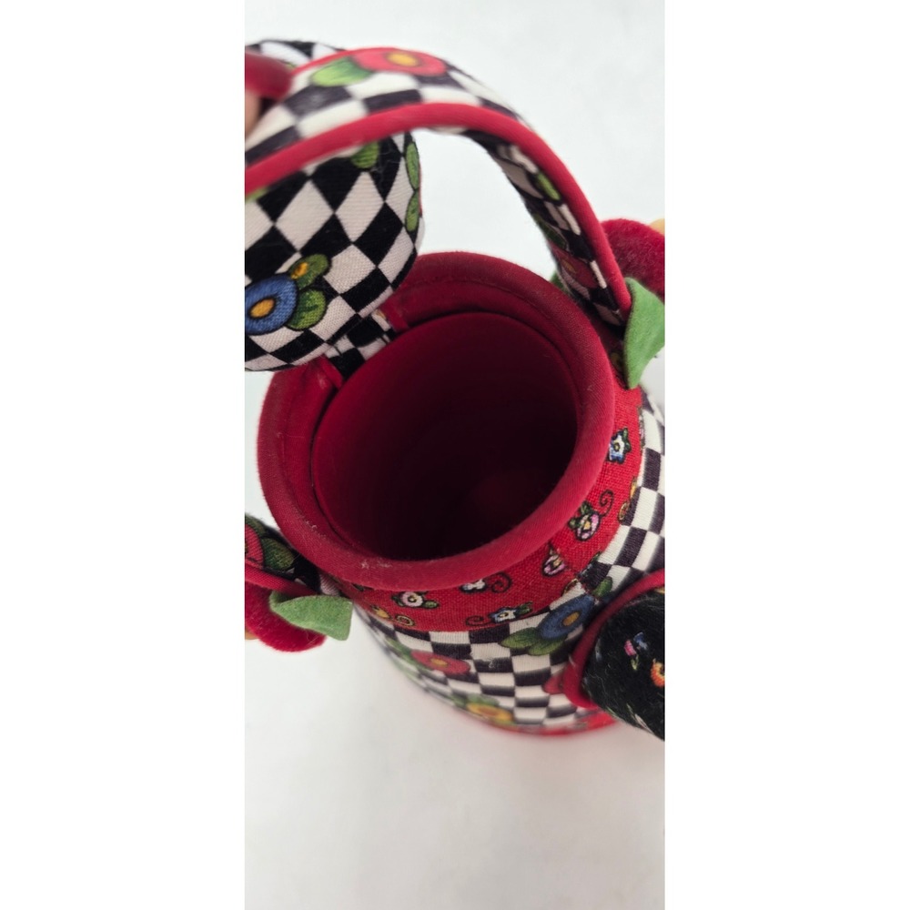 Vtg Mary Engelbreit watering can floral check pin cushiowhimsical Cottagecore - Picture 6 of 7